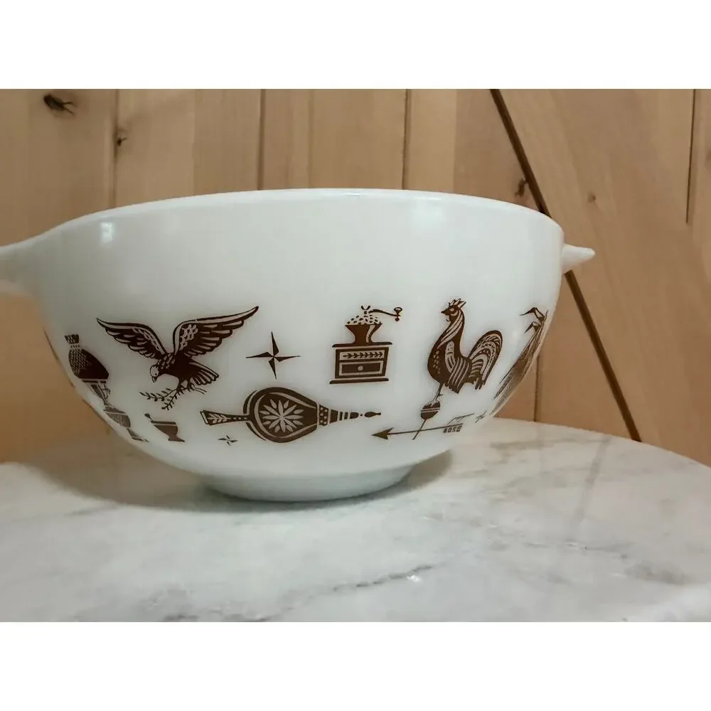 Vintage Pyrex Set of 3 Early American Cinderella Nesting Bowls